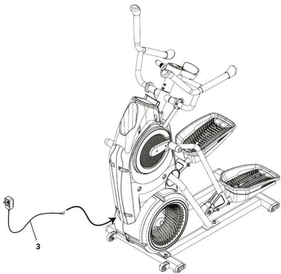 BOWFLEX Max Trainer M3 - Branchez l'adaptateur c.a. au châssis - 1