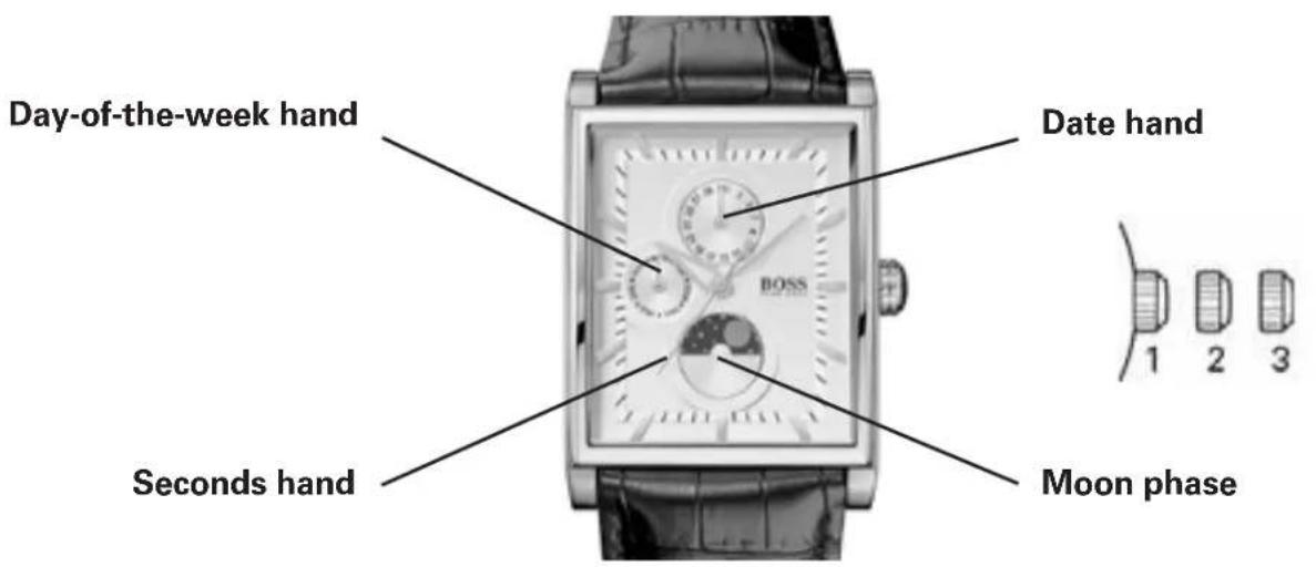 BOSS Paris HO1513312 - Multi-eye Models with Day, Date and Moon phase Indicators - 1