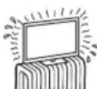 Diagram showing a monitor connected to a power supply unit with labeled components 1 and 2