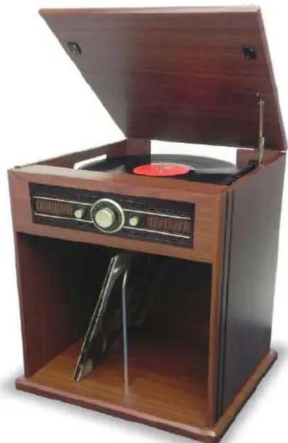 BIGBEN TD104 - GIRADISCHI CON PORTA-DISCHI, RADIO STEREO E CODIFICA USB - 1