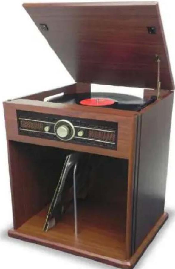 BIGBEN TD104 - PLATENSPELER MET OPSLAG VOOR VINYLPLATEN, STEREO-RADIO EN USB-CODERING - 1