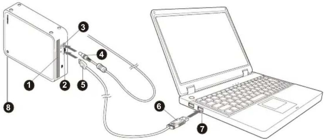 TOSHIBA Canvio for Desktop - Ansluta enheten till datorn - 1