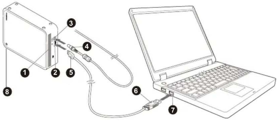 TOSHIBA Canvio for Desktop - Pripojenie jednotky k počítaču - 1