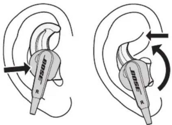 BOSE SoundSport Inear - Sādan afgör du, om øreindsatsen har den rigtige størrelse: - 1