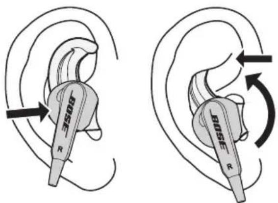 BOSE SoundSport Inear - Para determinar si la almohadilla es del tameno correcto: - 1