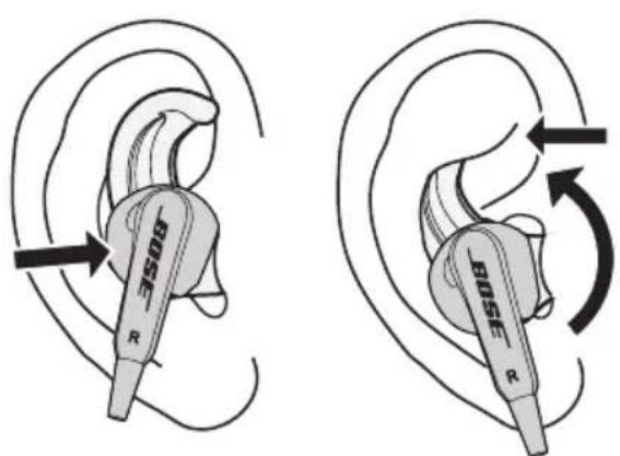 BOSE SoundSport Inear - Gjør følgende for Å avgjørre om tuppen har riktig størrelse: - 1