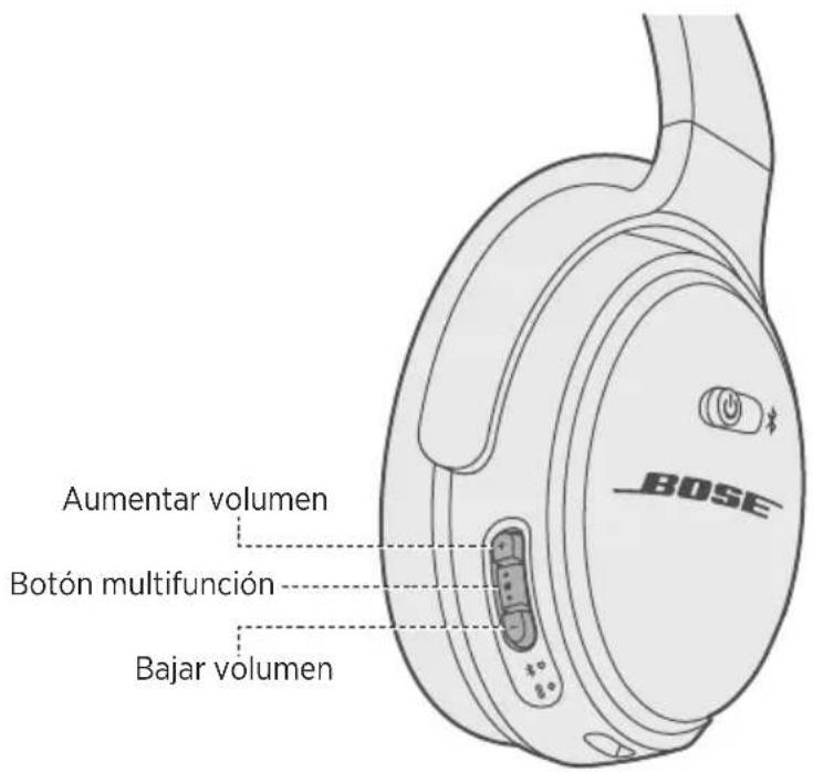 BOSE QuietComfort 35 II - Funciones de reproduccion multimedia y volumen - 1