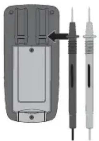 Laserliner MultiMeterCompact - Fixation des pointes de mesure - 1