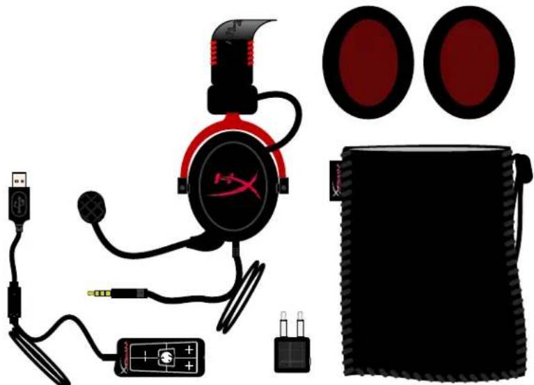 HYPERX CloudX - Bô tai nghe bao gôm: - 1