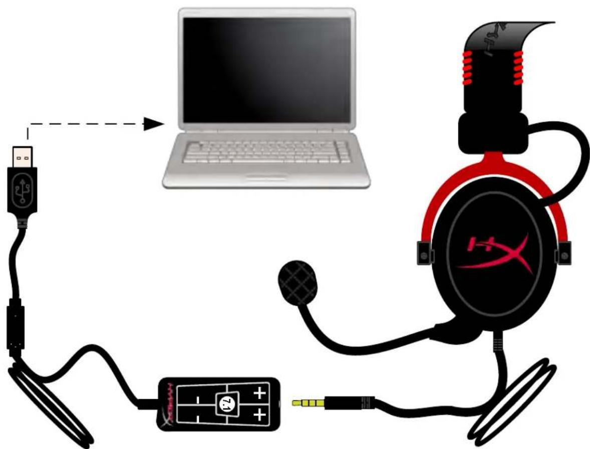 HYPERX CloudX - Uso (com controle de audio) - 1