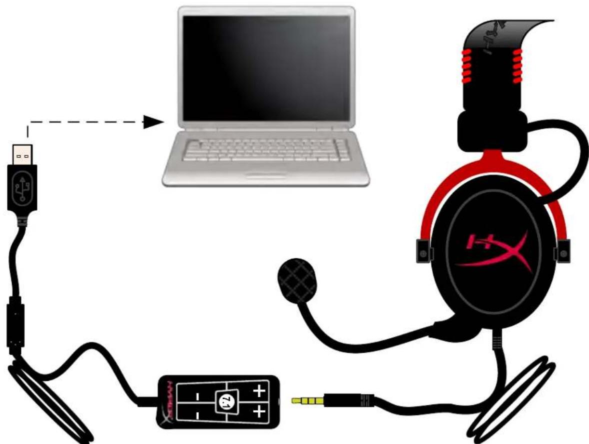 HYPERX CloudX - Uso (con caja de control) - 1