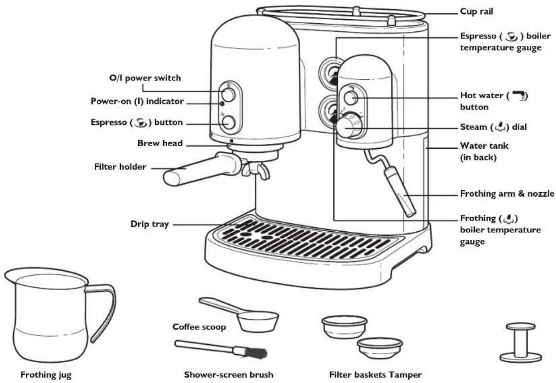 KITCHENAID Artisan 5KES2103EOB - Espresso Machine parts - 1