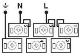 INDESIT I6VMC6A(W)GR - Die Steckbrücken sind werksseitig auf 230 V Einzelphase eingerichtet (siehe Abbildung). - 1