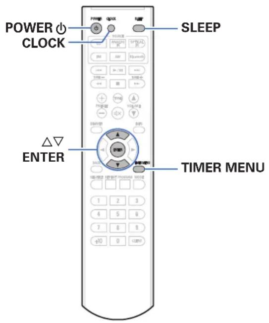 DENON DT1 - Réglage de l'horloge, de la lecture de la minuterie minuteur et de la minuterie sommeil - 1