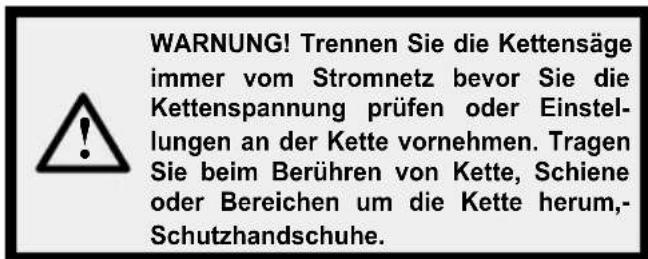 MCCULLOCH Li 40CS - VOR JEDER VERWENDUNG DIE KETTEN-SPANNUNG PRUFIN - 1