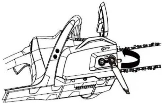 MCCULLOCH Li 40CS - ADJUSTING THE SAW CHAIN TENSION - 1