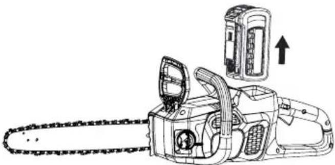 MCCULLOCH Li 40CS - RETRAIT DE LA BATTERIE - 1