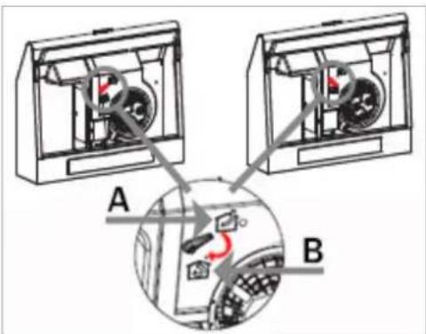 BOMANN DU 623.3 - Selecting the fume outlet - 1
