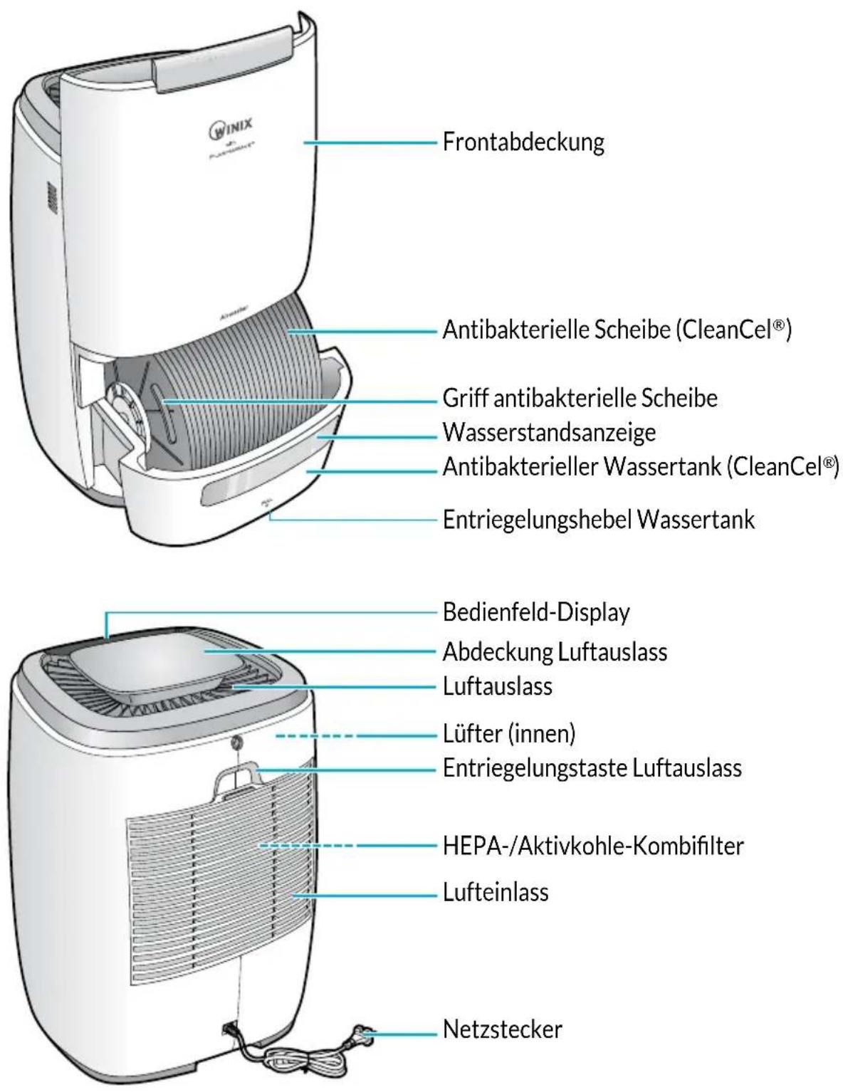 Winix AW600 - Produktzeichnung - 1