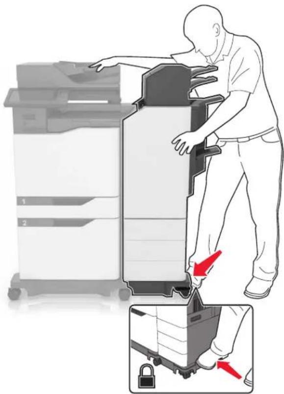 LEXMARK XC8160dte - Installation de l'unité de finition d'agrafage/perforation multiposition - 10