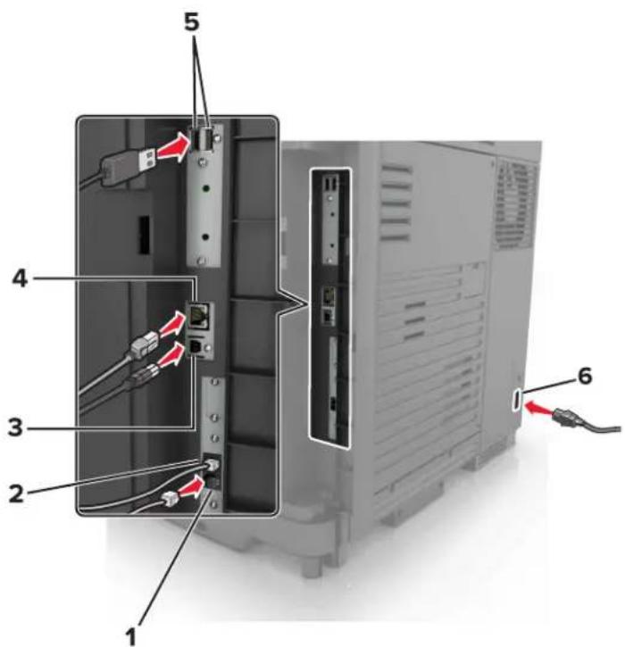 LEXMARK XC8160dte - Connexion des câbles - 5