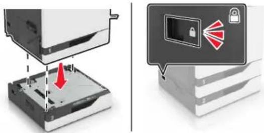 LEXMARK XC8160dte - Installation des tiroirs en option - 5