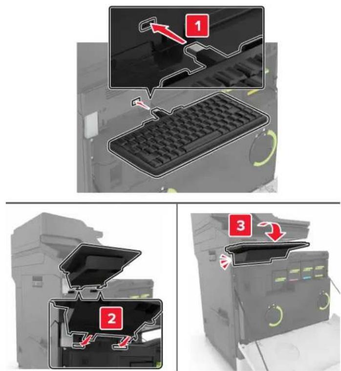 LEXMARK XC8160dte - Installation du plateau pour clavier - 4