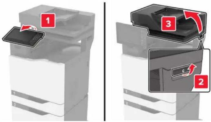 LEXMARK XC8160dte - Installation de l'unité de finition d'agrafage/perforation multiposition - 4