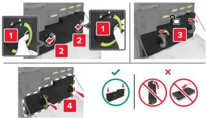 LEXMARK XC8160dte - Remplacement de la bouteille de récupération de toner - 2