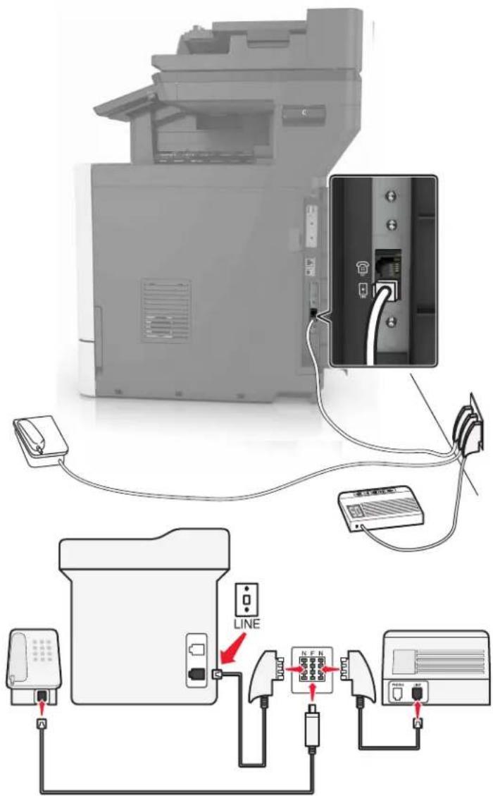 LEXMARK XC8160dte - Connexion de l'imprimante à une prise murale en Allemagne - 1