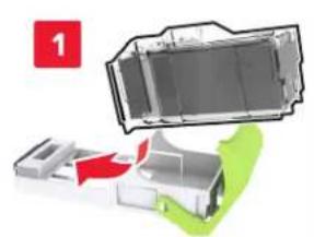 LEXMARK XC8160dte - Remplacement de la cartouche d'agrafes dans l'unité de finition d'agrafage/perforation multiposition - 3