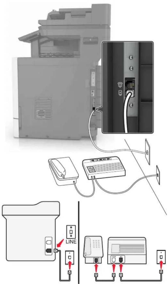 LEXMARK XC8160dte - Connecté à différentes prises murales - 1