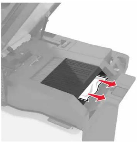 LEXMARK XC8160dte - Bourrage papier dans le bac de l'unité de finition - 1