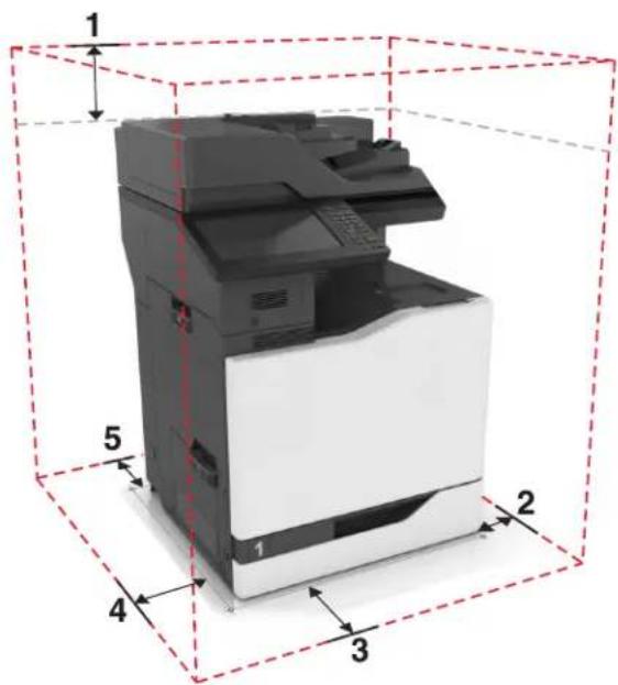 LEXMARK XC8160dte - Sélection d'un emplacement pour l'imprimante - 3