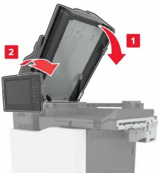 LEXMARK XC8160dte - Installation de l'unité de finition d'agrafage/perforation multiposition - 8
