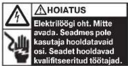REXEL Momentum X406 - Seadmel olev jargmine sümbel naitab, et voite seadme avamisel saada raskelt vigastada voi surma. MITTE AVADA. - 1