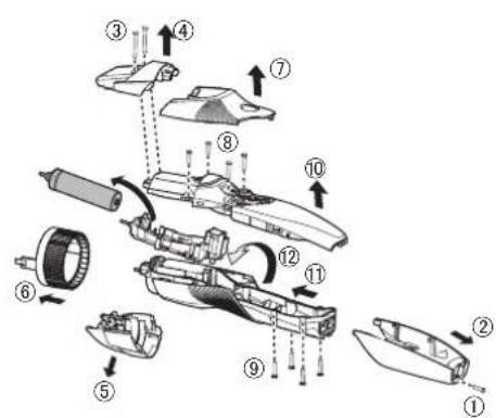 PANASONIC ERGB44 - De ingebouwde oplaadbare batterij verwijderen - 1