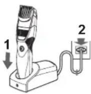 PANASONIC ERGB44 - Posizionare il corpo principale sull'adattatore CA. - 1