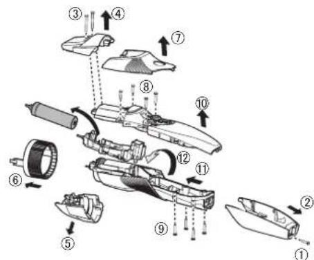 PANASONIC ERGB44 - Remova a bateria recarregável incorpora da antes de deitar fora o corpo principal. - 1