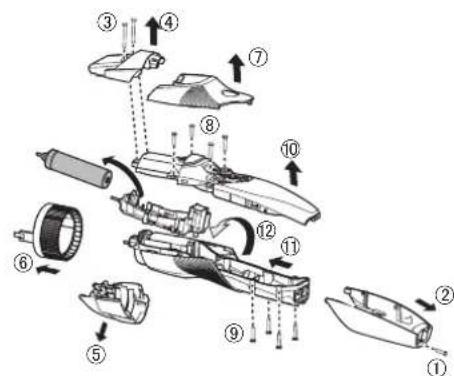 PANASONIC ERGB44 - Indepartarea accumulatorului reincarcabil incorporat - 1