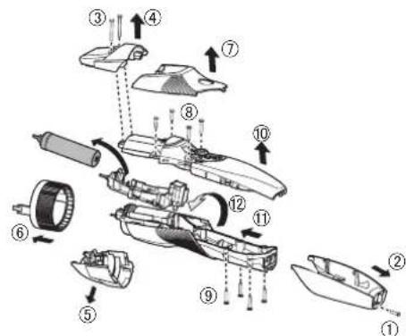PANASONIC ERGB44 - Rimozione della batteria ricaricabile incorpORA - 1