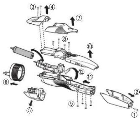 PANASONIC ERGB44 - Yerlesik sarj edilebilir pili cikartma - 1