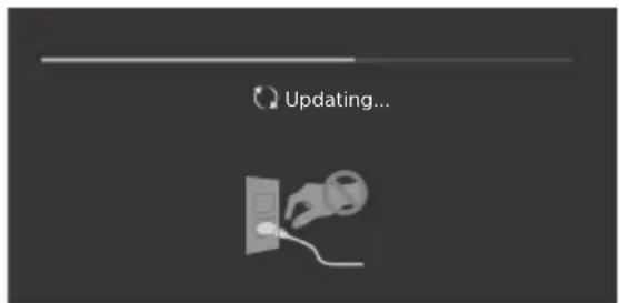 SONY Bravia KD49XF9005 - Kun [Uusi TV-järjestelmän ohjelmistopäivitys on saatavana...] -viesti näytetaan. - 1