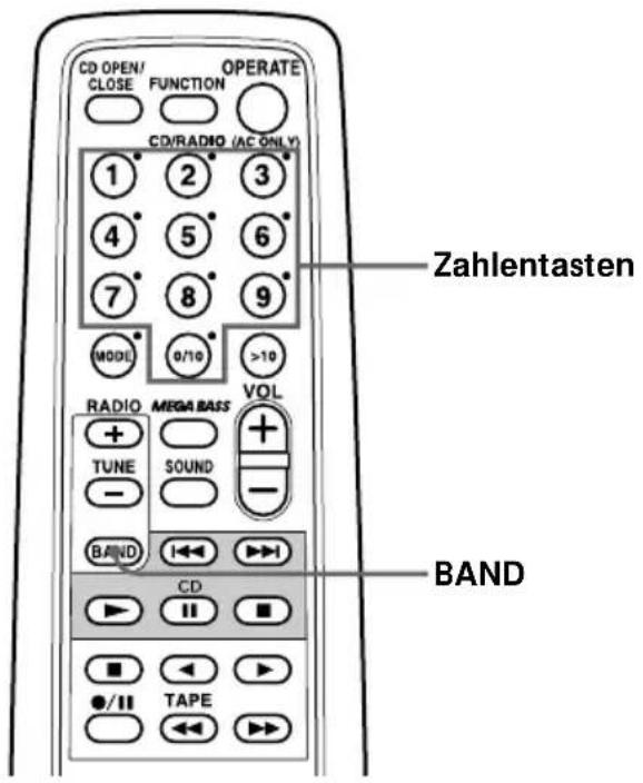 SONY ZSD50 - Wiedergeben gespeicherter Radiosender - 1