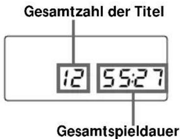 SONY ZSD50 - Anzeigen der Gesamtzahl der Titel und der Gesamtspieldauer - 1