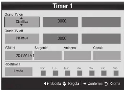 SAMSUNG UE37C5700QS - hpostazione del Timer di accensione/spegnimento - 1