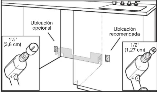 MAYTAG MDB8959SKZ - Perfore orificios en el lugar de lanea instalacion - 1