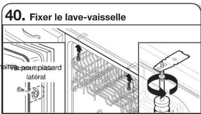 MAYTAG MDB8959SKZ - FIXATION DU LAVE-VAISSELLÉ DANS L'OUVERTURE D'ENCASTREMENT DE L'ARMOIRE - 2