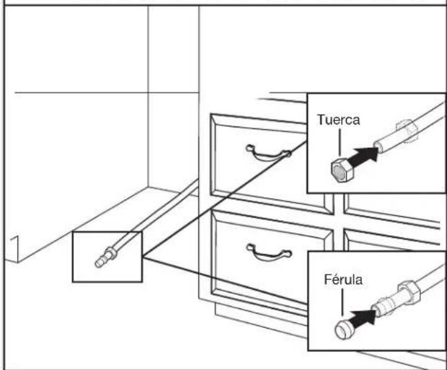 MAYTAG MDB8959SKZ - Deslice la tuerca y la ferula sobre la tuberia (solamente tuberia de cobre) - 1