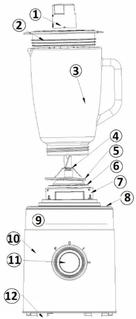 Orbegozo BV 12000 - DESCRIPTION DE VOTRE MIXEUR - 1